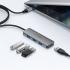 ACEFAST J17 4 in 1 USB Hub 5Gbps High Speed Data Transfer USB 3.0 Docking Station with 1m Cable - Gray